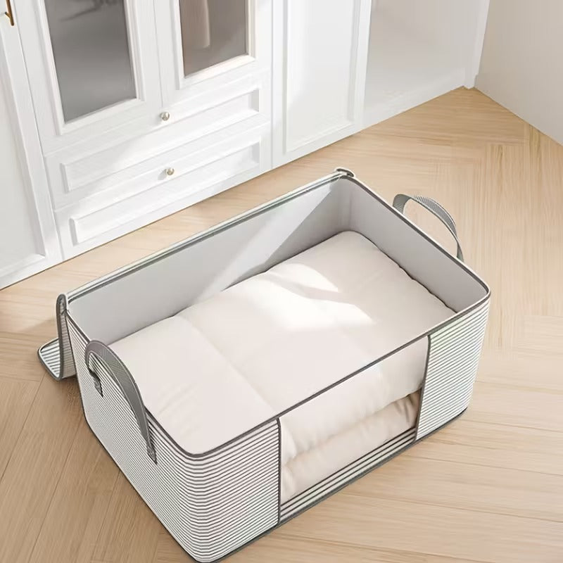 Praktisk förvaringsbox med fönster – perfekt under säng och i garderob